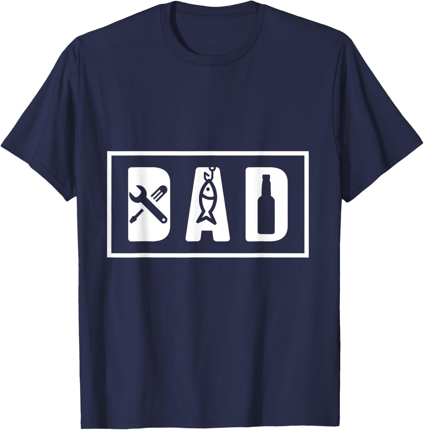 Dad Mechanic Fisher Fishing Beer Daddy Husband Father´s Day T-Shirt - T-Shirt | Navy
