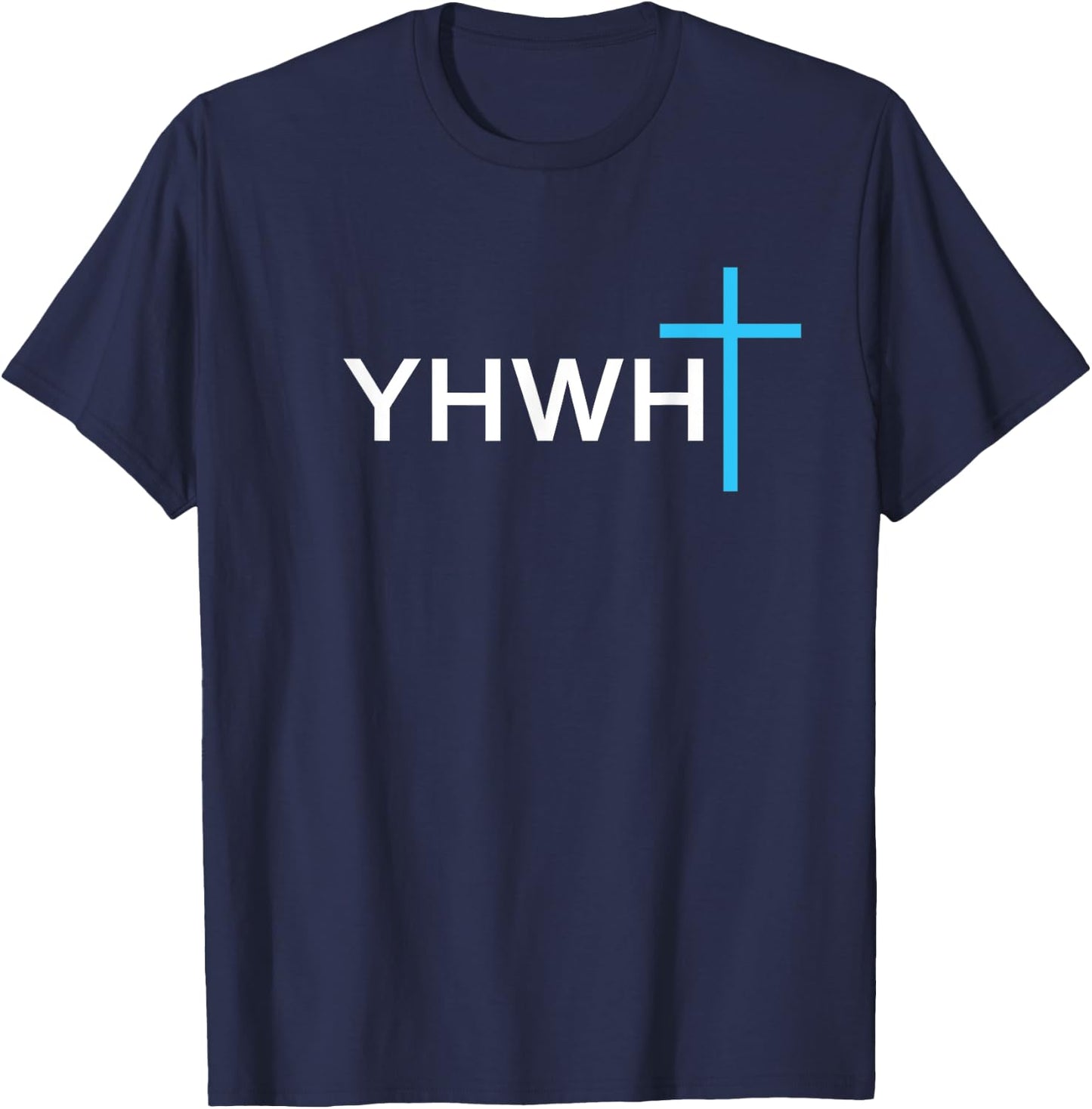 Simple Cross YHWH Yahweh Christian Jesus Name T-Shirt - T-Shirt | Navy