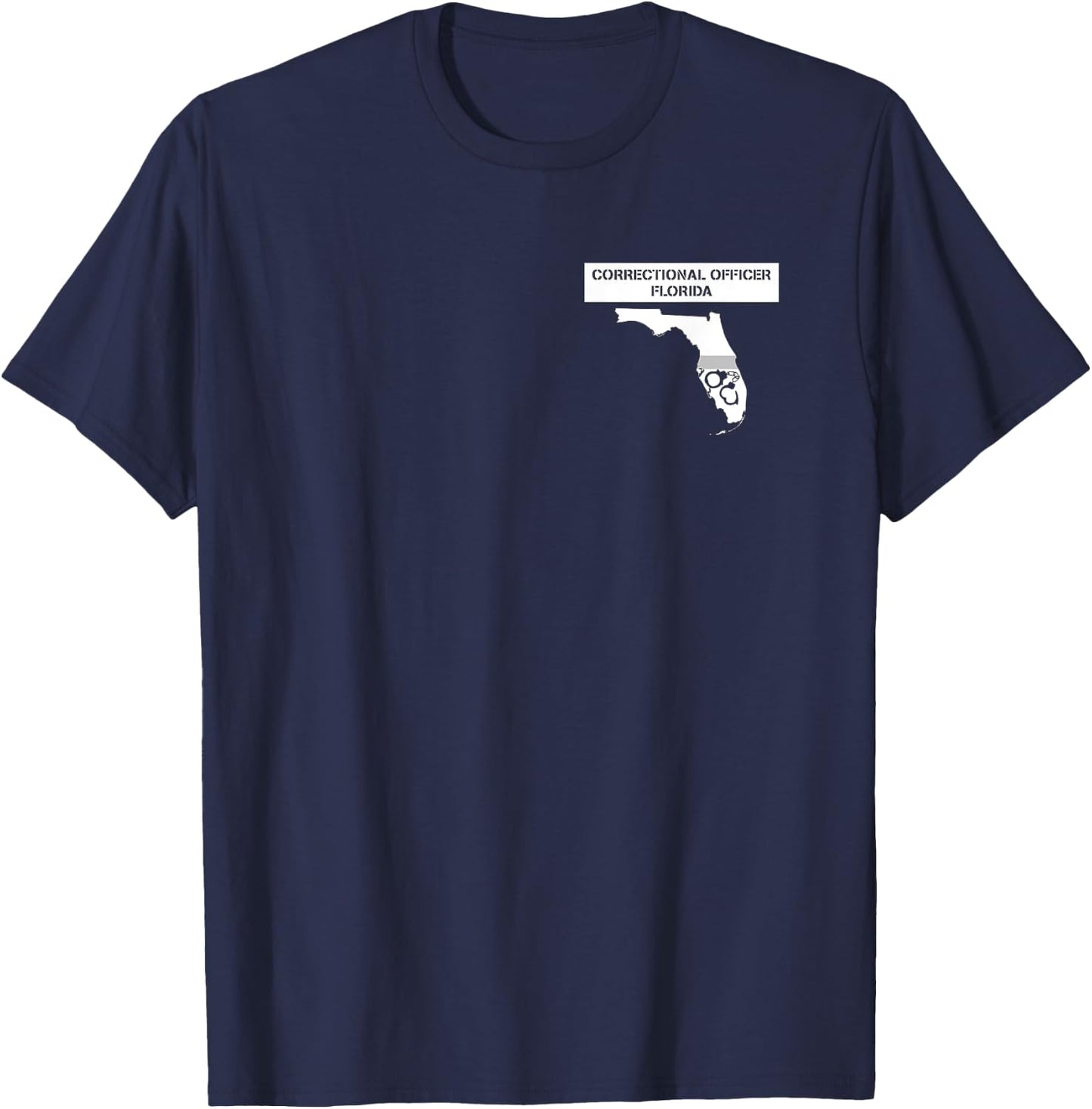 Florida Correctional Officer Thin Gray Line Flag T-Shirt - T-Shirt | Navy