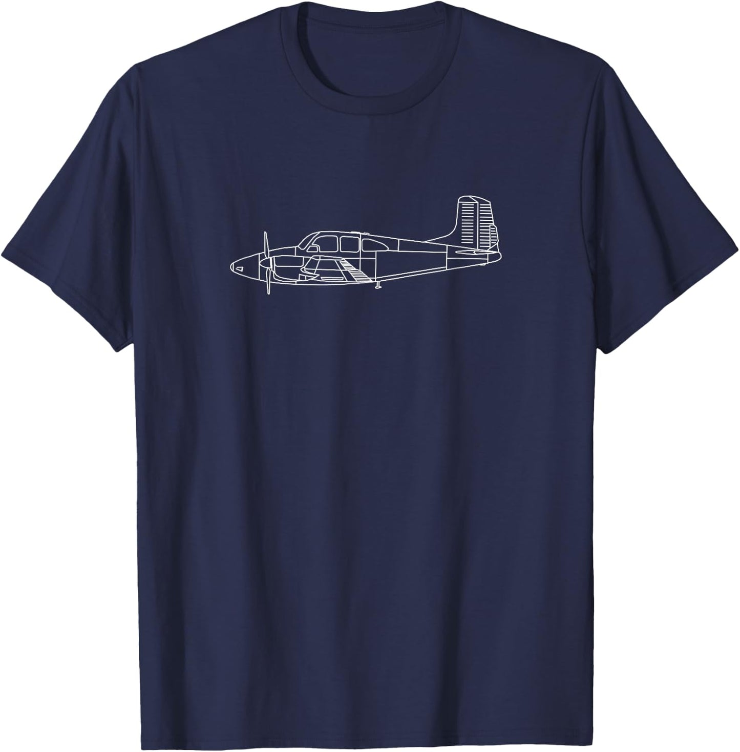 The Model 95: Classic Twin Airplane Pilot Shirt Front & Back T-Shirt - T-Shirt | Navy