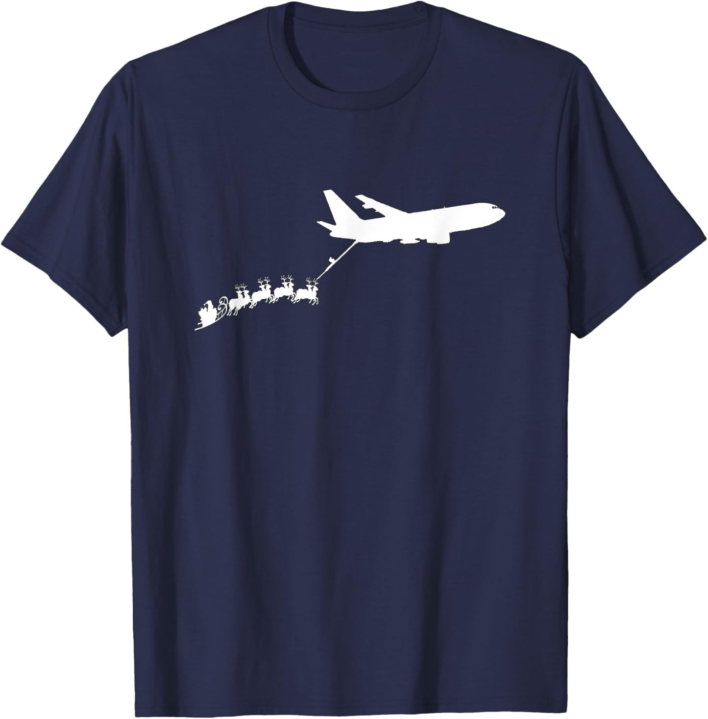 KC46 Pegasus Santa's Sleigh Funny Christmas Aviation AvGeek T-Shirt - T-Shirt | Navy