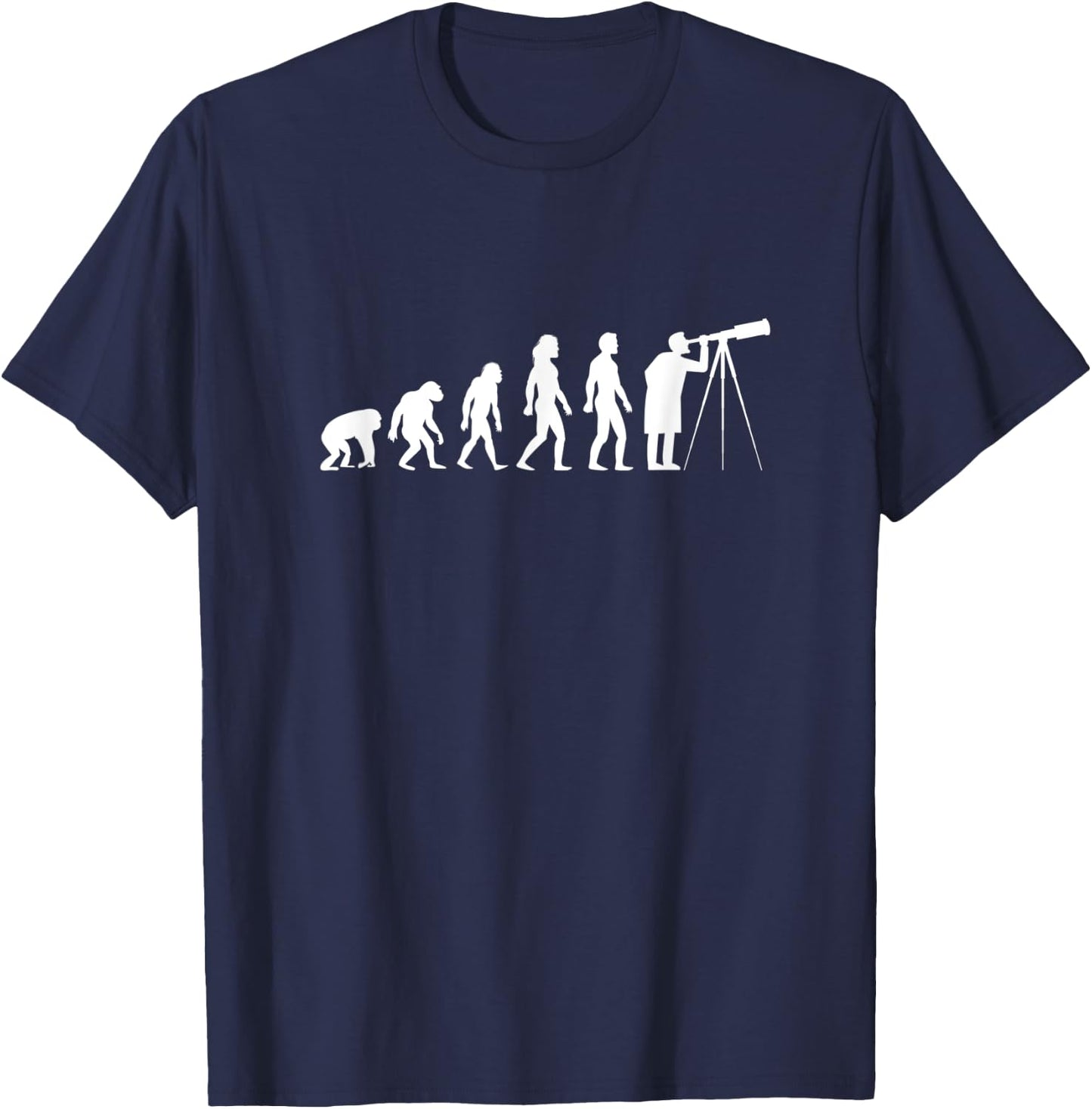 Astronomy Astronomer Evolution Telescope T-Shirt - T-Shirt | Navy