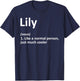 LILY Definition Personalized Name Funny Birthday Gift T-Shirt - T-Shirt | Navy