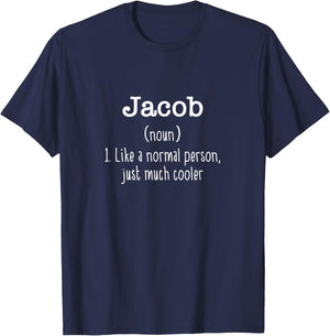 Jacob Definition Personalized Name Unique Funny T-Shirt - T-Shirt | Navy