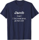 Jacob Definition Personalized Name Unique Funny T-Shirt - T-Shirt | Navy