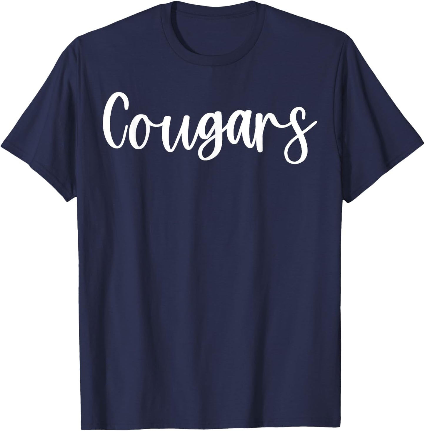 Cougars School Spirit Team Mascot Game Night T-Shirt - T-Shirt | Navy