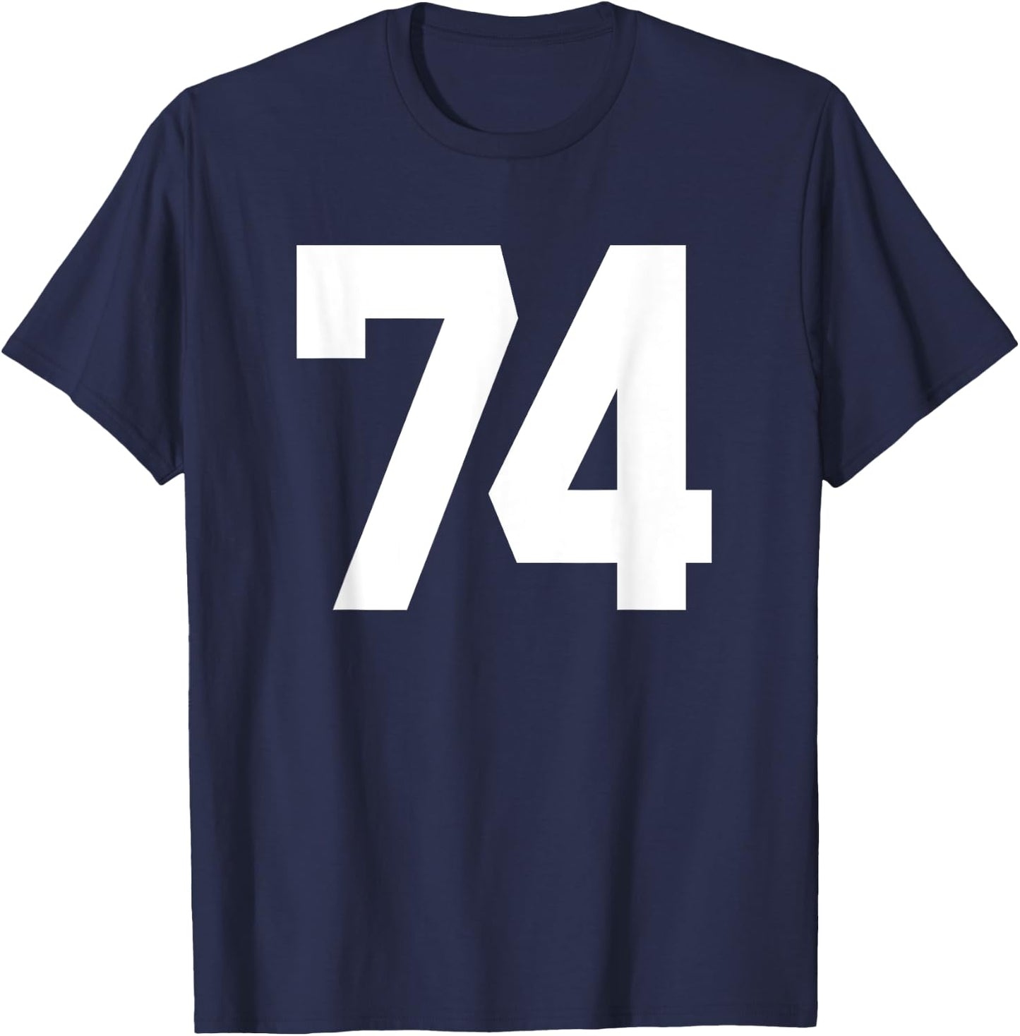 Number 74 Sports Jersey Front and Back Team Player T-Shirt - T-Shirt | Navy
