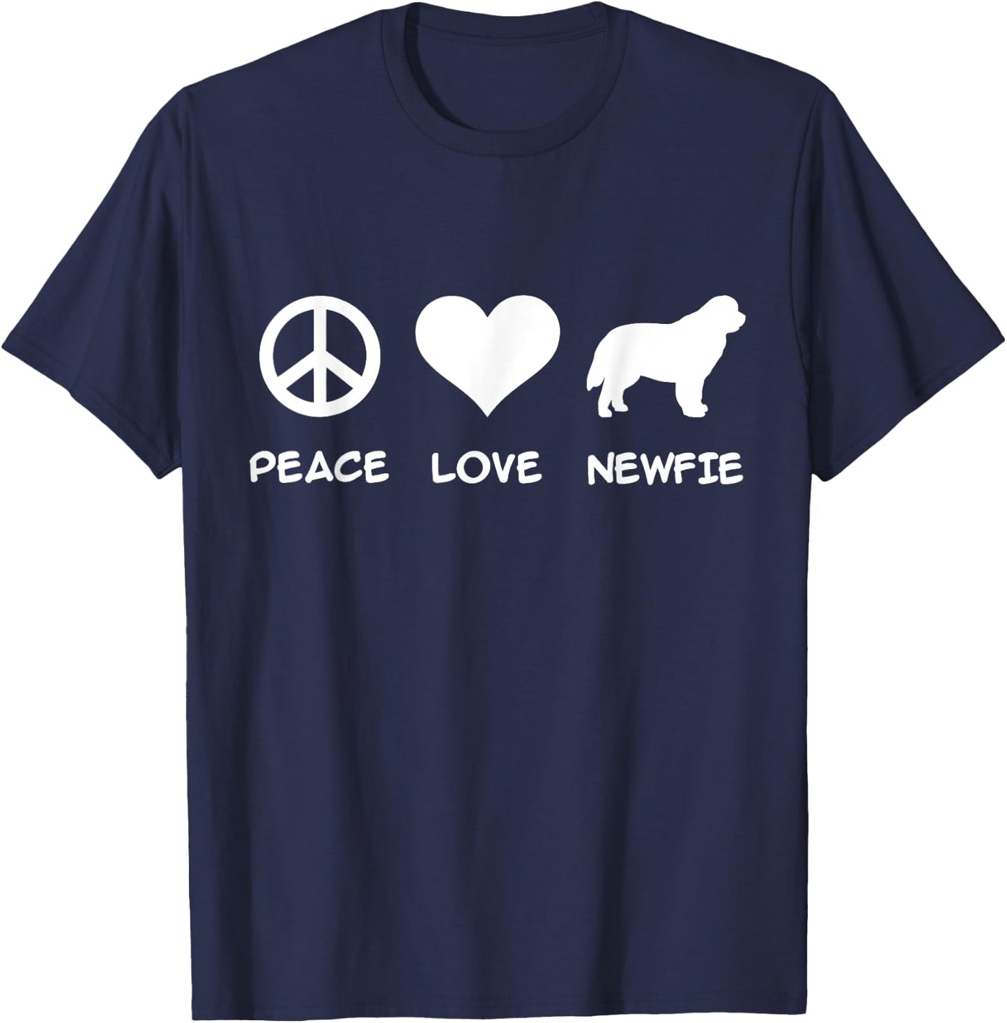 Peace, Love, Newfie T-Shirt - T-Shirt | Navy