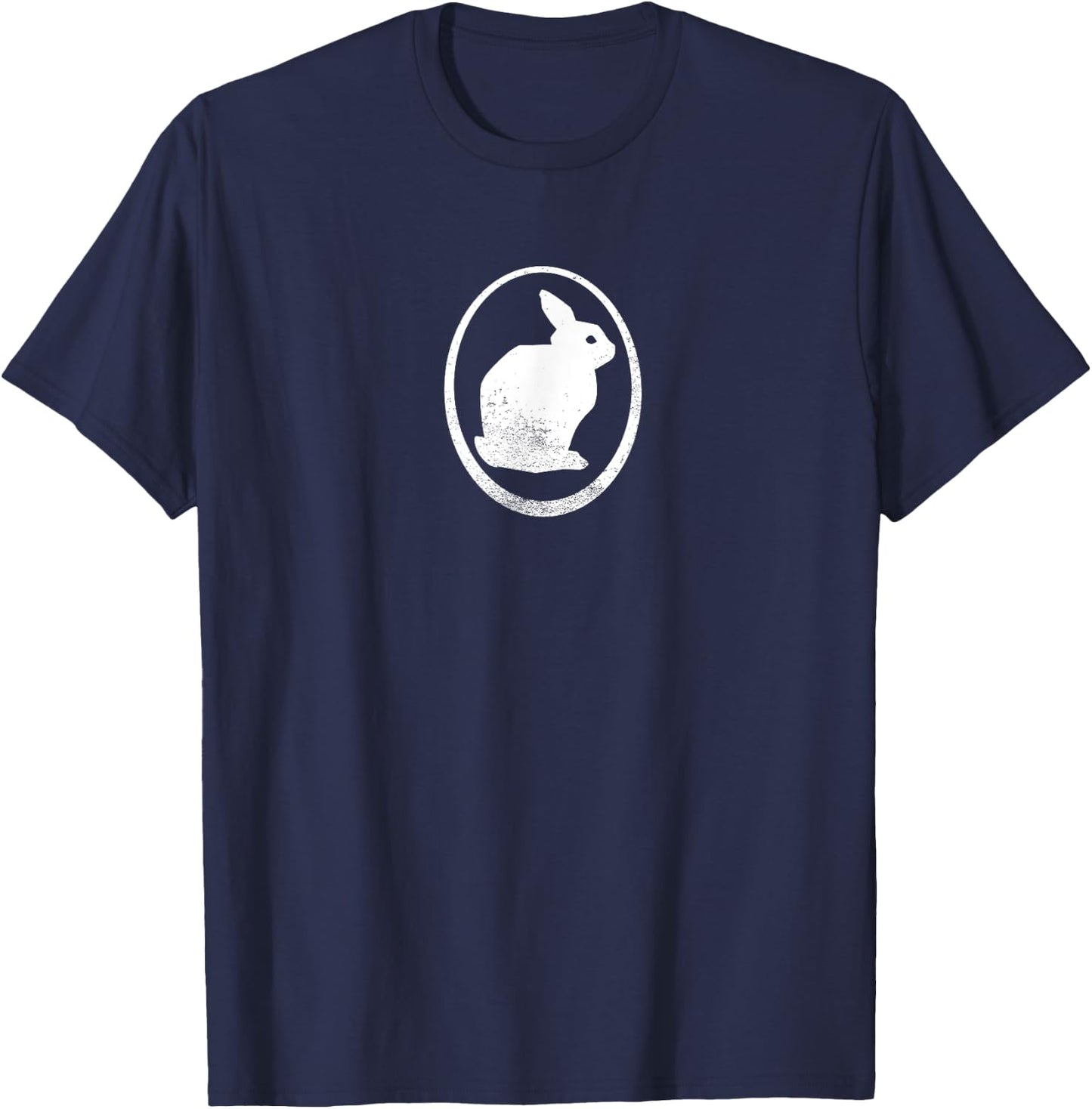 White silhouette of a bunny, stylized for rabbit lovers T-Shirt - T-Shirt | Navy