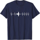 A10 A-10 Thunderbolt Warthog ECG Heartbeat Airplane T-Shirt - T-Shirt | Navy