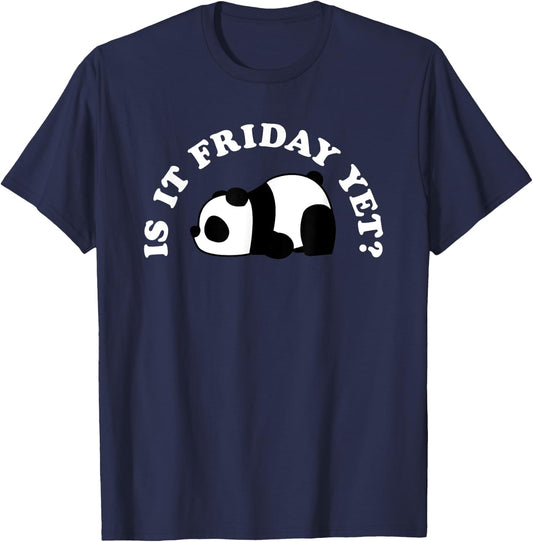 Cute Sleeping Nope Panda Bear Lover Funny Is It Friday Yet T-Shirt - T-Shirt | Navy