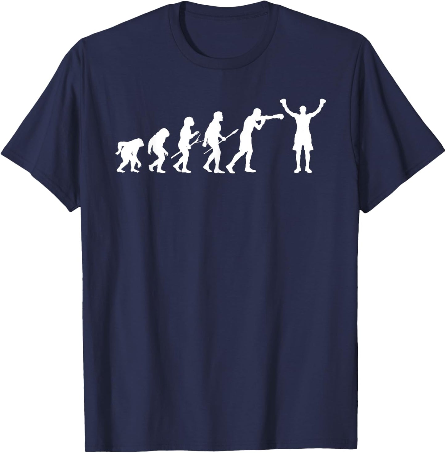 Boxing Evolution - Boxing Lover Boxer Kickboxing Fan T-Shirt - T-Shirt | Navy
