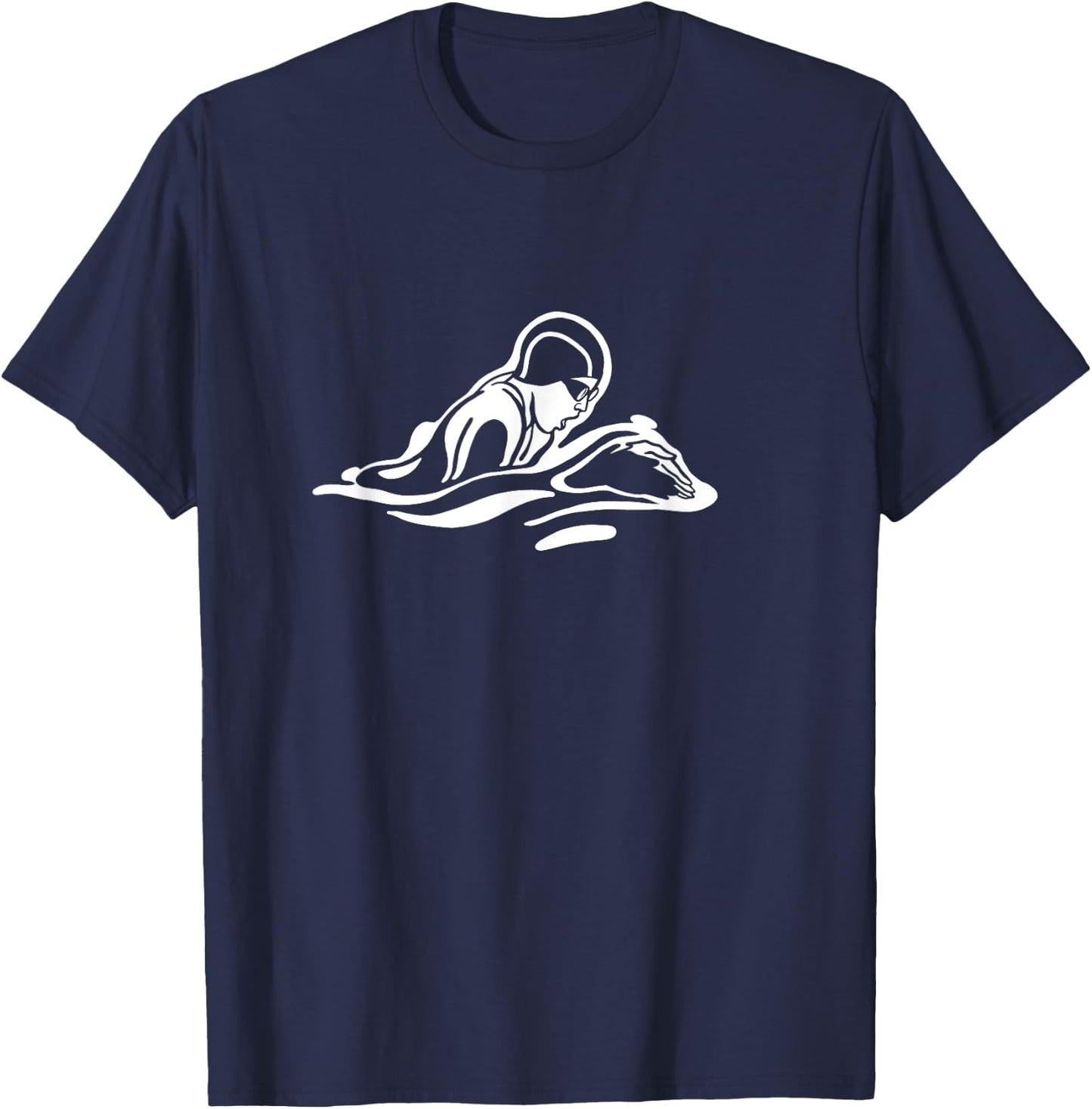 Breaststroke swimming. Stylized design for swimmers T-Shirt - T-Shirt | Navy