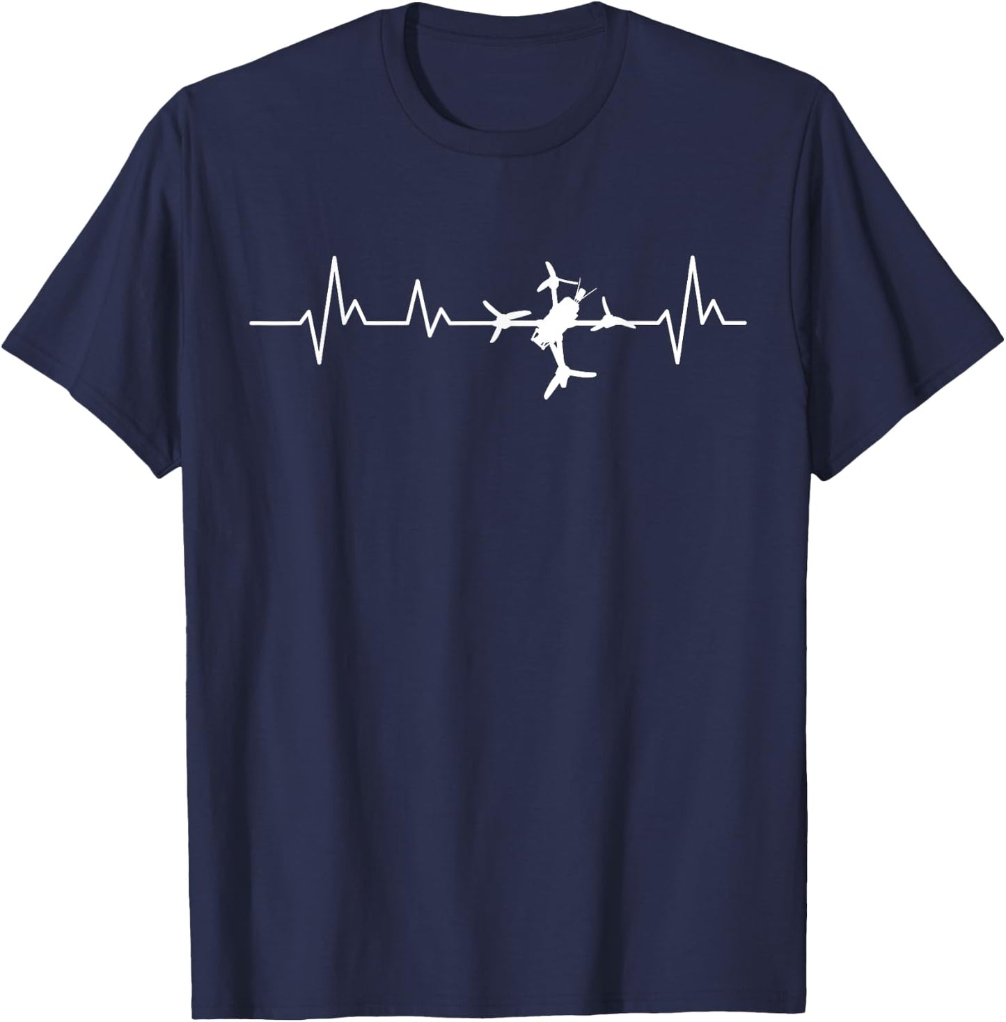 FPV Drone Heartbeat Freestyle And Racing Quadcopter Acro T-Shirt - T-Shirt | Navy