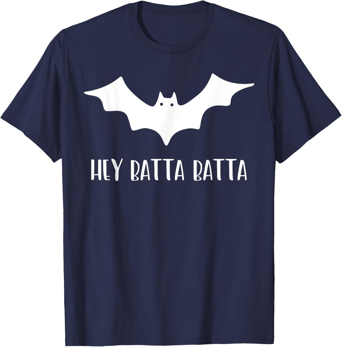 Funny Halloween Baseball Softball Hey Batta Pun Coach Gift T-Shirt - T-Shirt | Navy