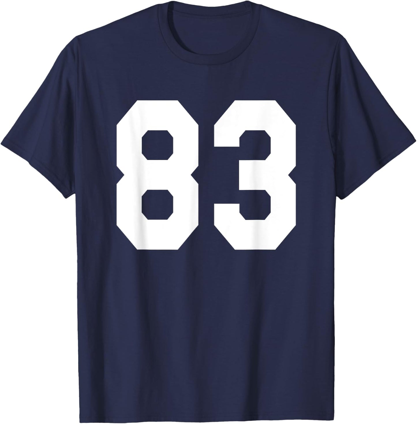 Number 83 Sports Jersey Front and Back Team Player T-Shirt - T-Shirt | Navy