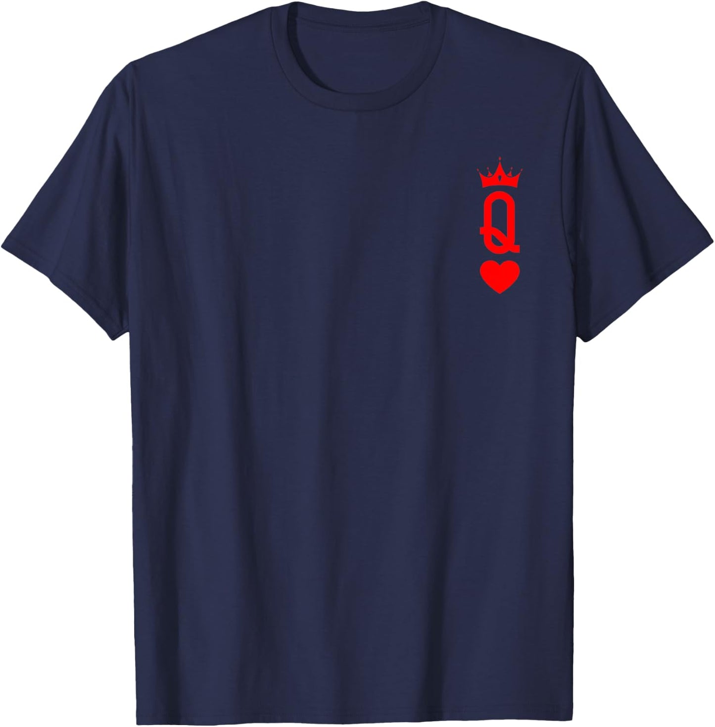 Queen of Heart King And Queen Easy Couple Halloween Costume T-Shirt - T-Shirt | Navy