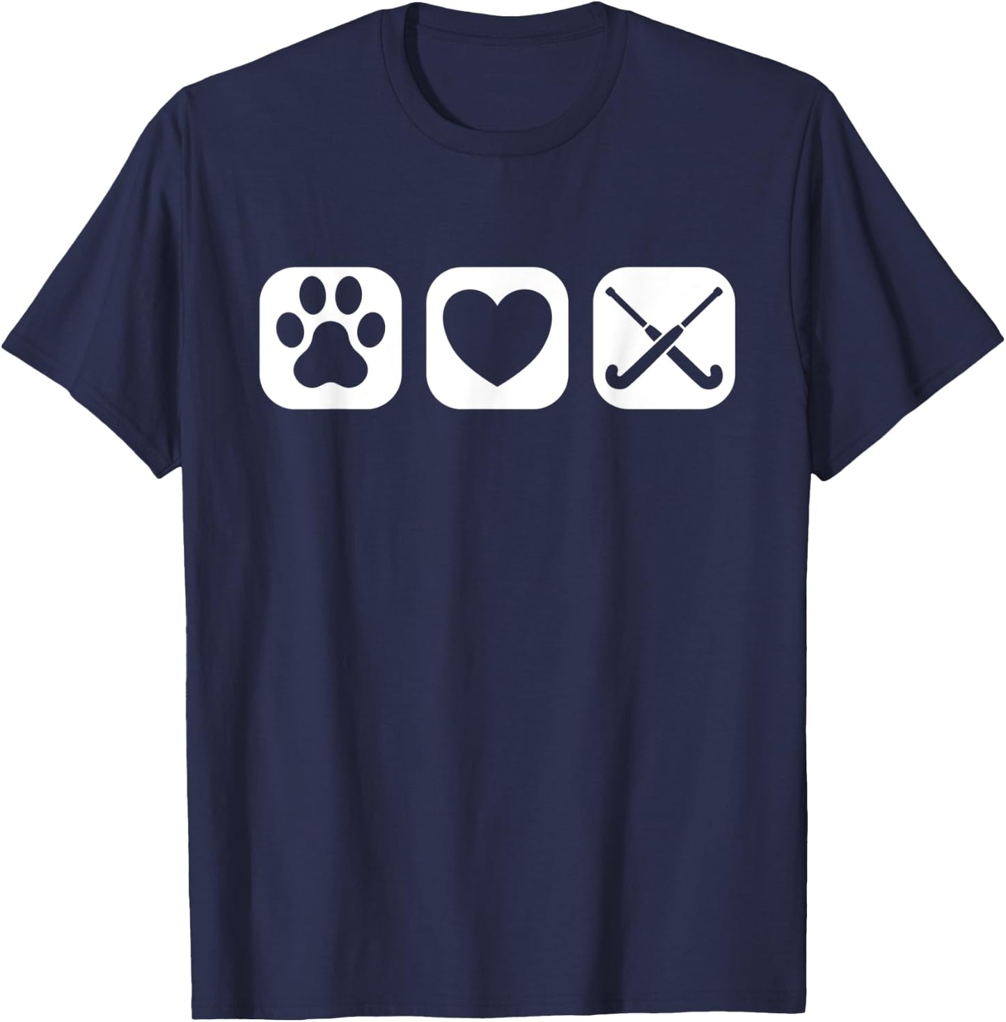 Field Hockey Sticks Dog Paw Love - Field Hockey Team T-Shirt - T-Shirt | Navy