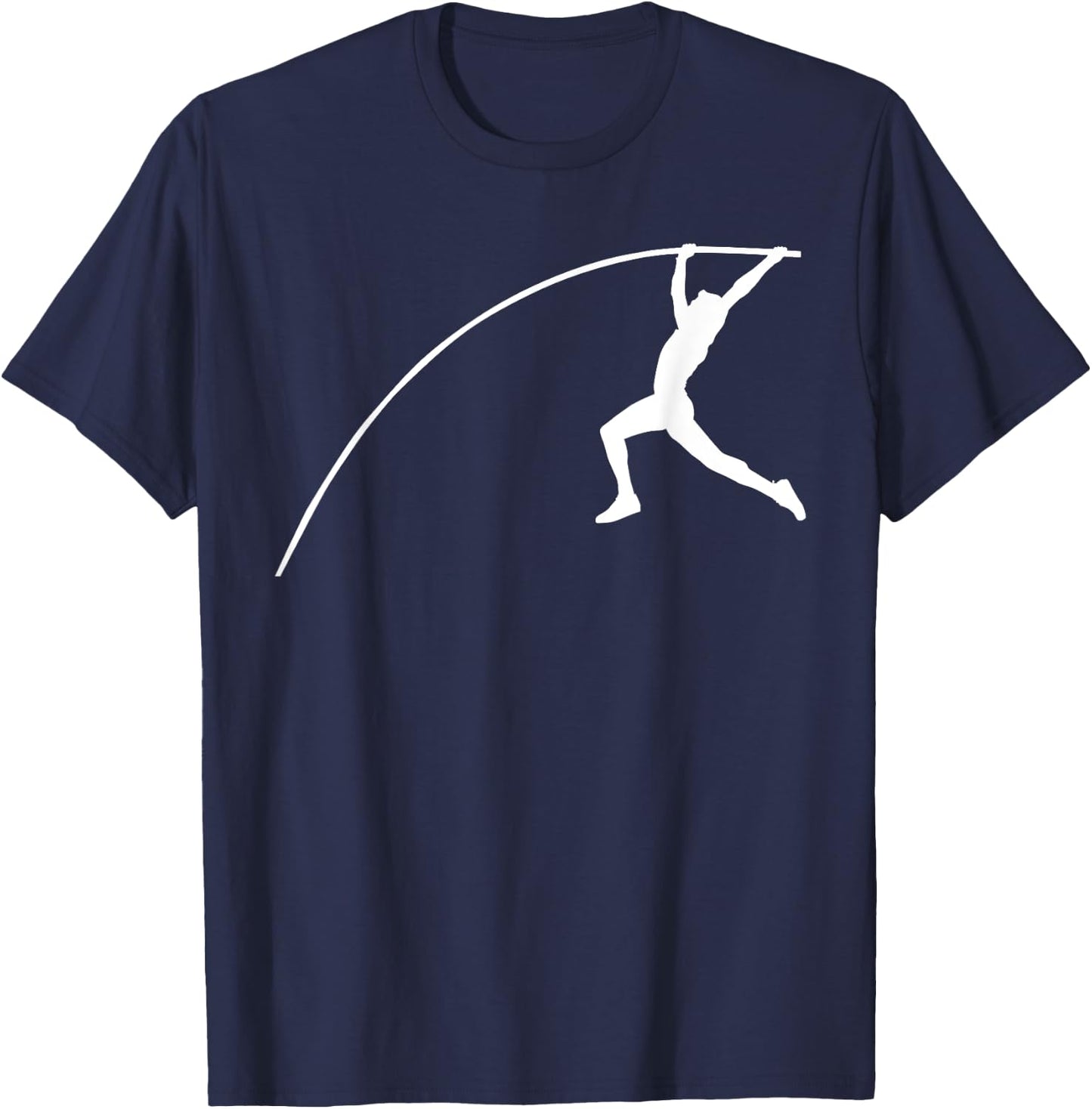 Silhouette Pole Vault Jumping Running Vaulter High Jumper T-Shirt - T-Shirt | Navy