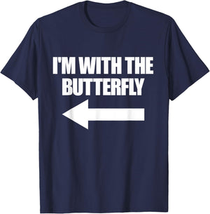 I'm With The Butterfly Halloween Matching Butterfly Costume T-Shirt - T-Shirt | Navy