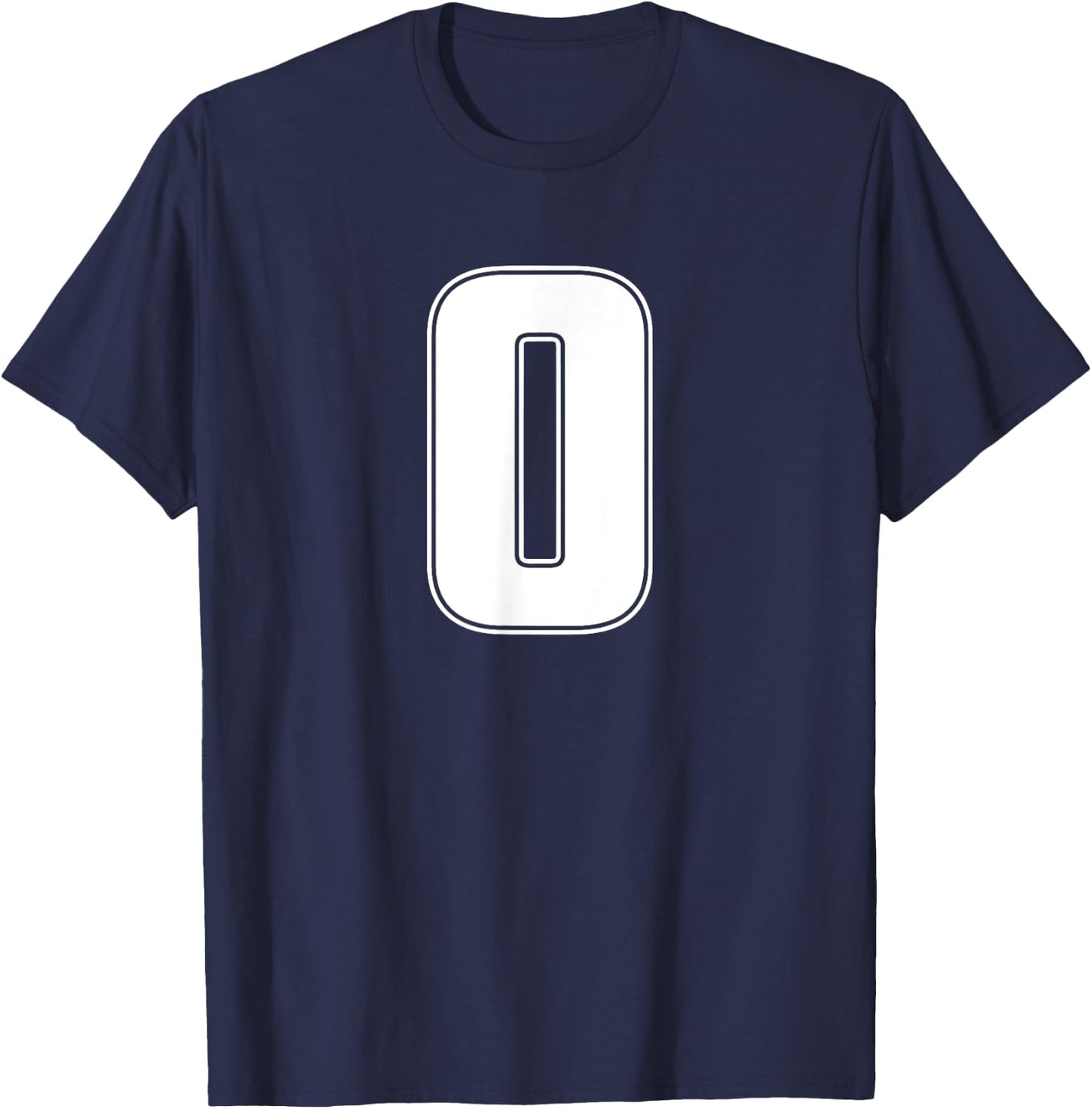 Number 0 Zero Sports Athletic Team Jersey Varsity Uniform T-Shirt - T-Shirt | Navy