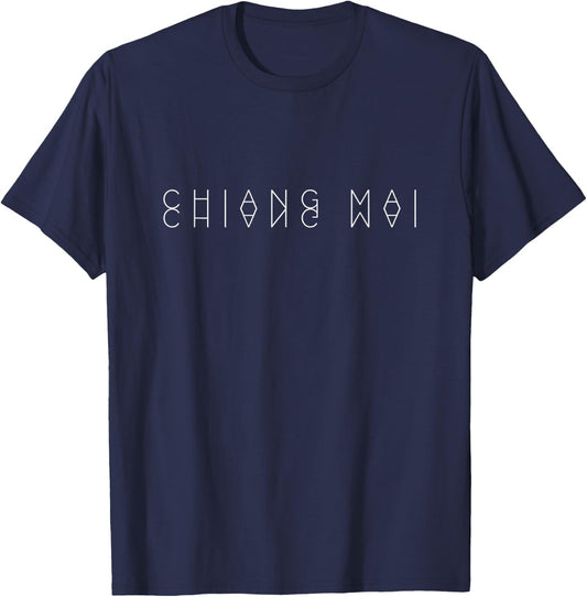 Chiang Mai Reflections - Thailand Word Art Souvenir T-Shirt - T-Shirt | Navy