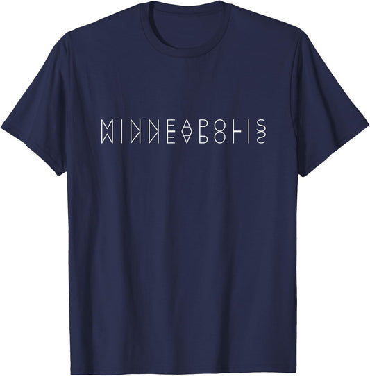 Minneapolis Reflections - Minnesota Word Art Souvenir T-Shirt - T-Shirt | Navy