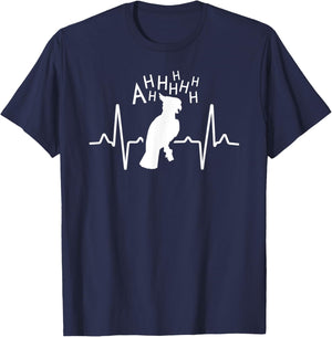 Parrot Shirt Screaming Cockatoo Gifts Heartbeat T-Shirt - T-Shirt | Navy