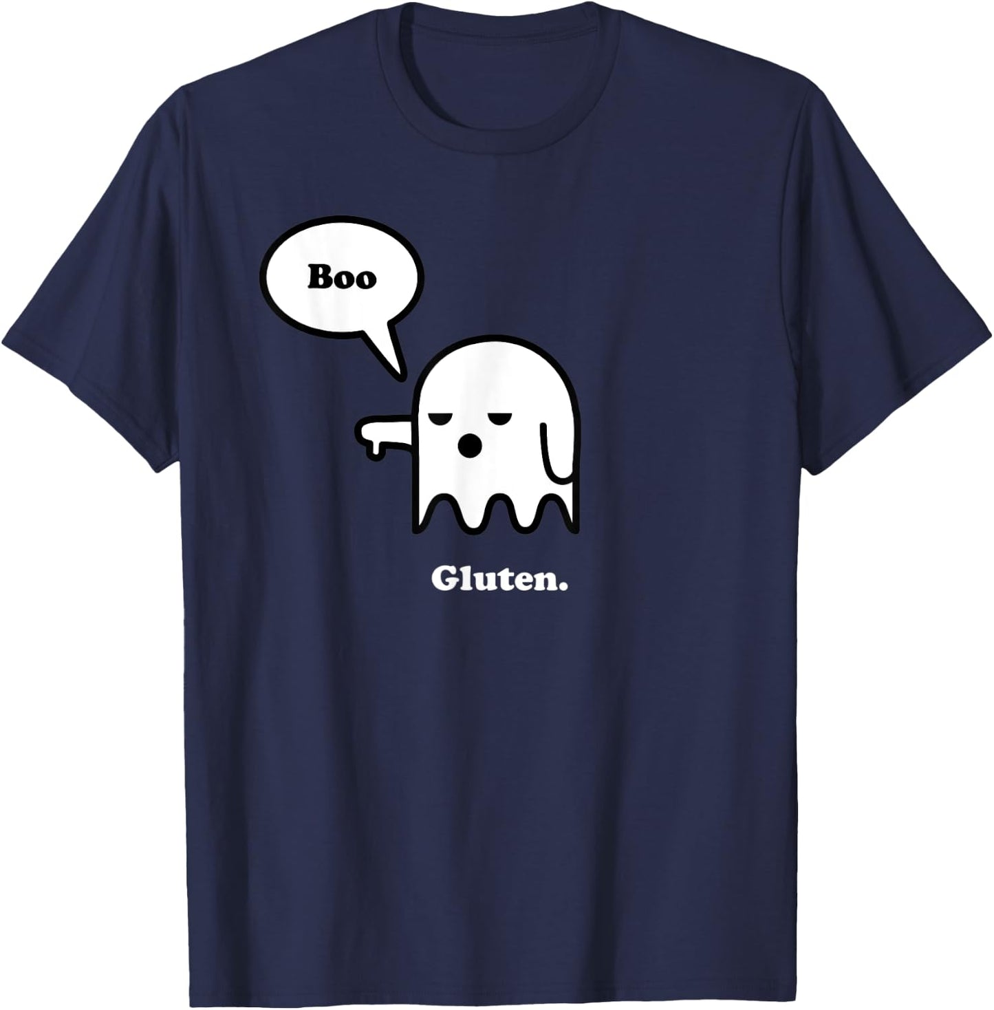 Funny Gluten Free Clothing Halloween Ghost Boo I Hate Gluten T-Shirt - T-Shirt | Navy