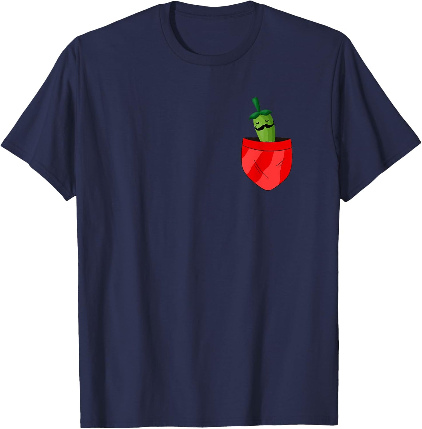 Funny Jalapeno In Pocket Chili Pepper T-Shirt - T-Shirt | Navy