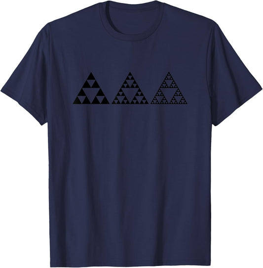 Math Sierpinski Triangle Fractal Geometry Science Infinity T-Shirt - T-Shirt | Navy