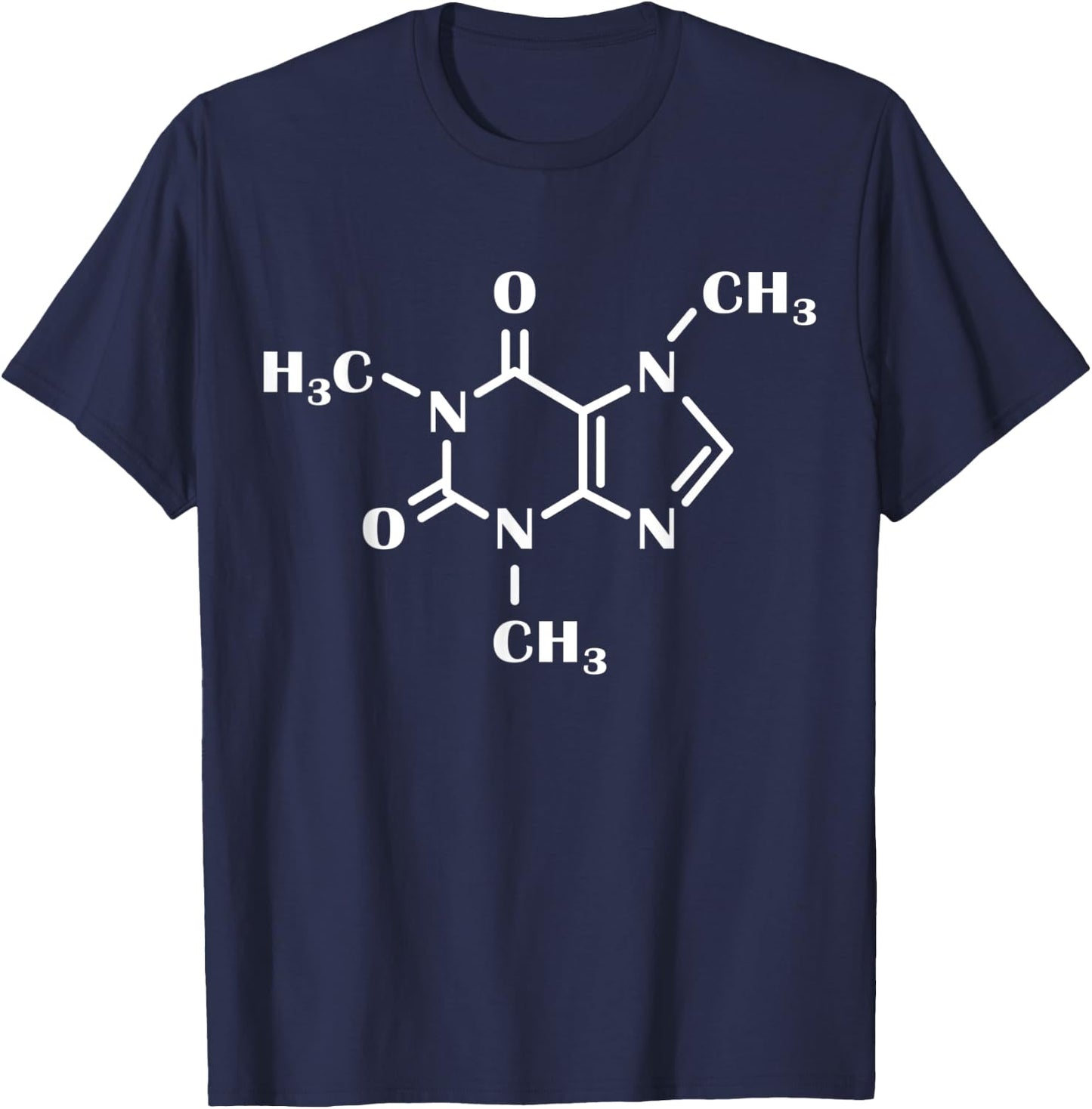 Caffeine Molecule | Coffee Shop Barista | Organic Chemistry T-Shirt - T-Shirt | Navy
