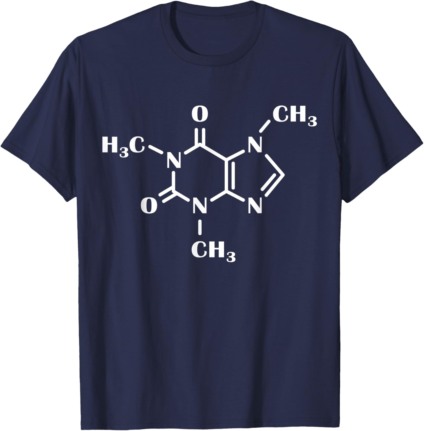 Caffeine Molecule | Coffee Shop Barista | Organic Chemistry T-Shirt - T-Shirt | Navy