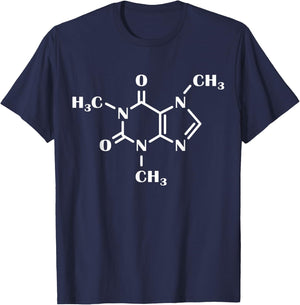 Caffeine Molecule | Coffee Shop Barista | Organic Chemistry T-Shirt - T-Shirt | Navy
