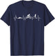 Triathlon Heartbeat Swim Bike Run Triathlete Sport Athlete T-Shirt - T-Shirt | Navy