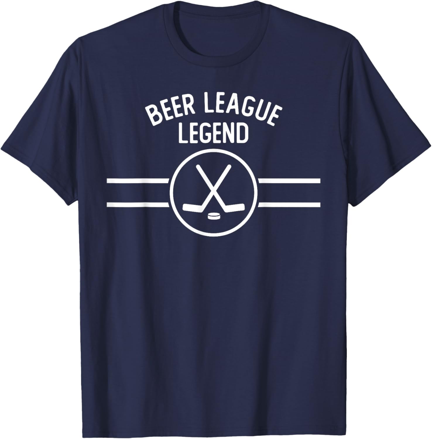 Beer League Legend Hockey Ice Inline Funny Sports Gift T-Shirt - T-Shirt | Navy