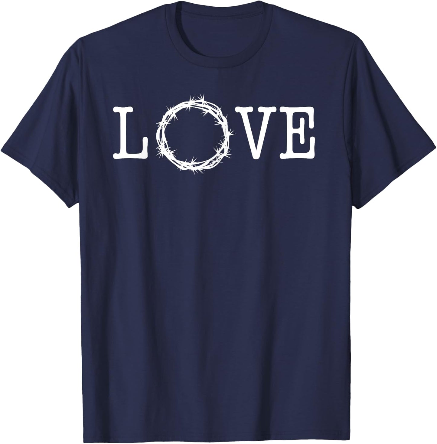 Love with Crown of Thorns as O Jesus Paid it All T-Shirt - T-Shirt | Navy