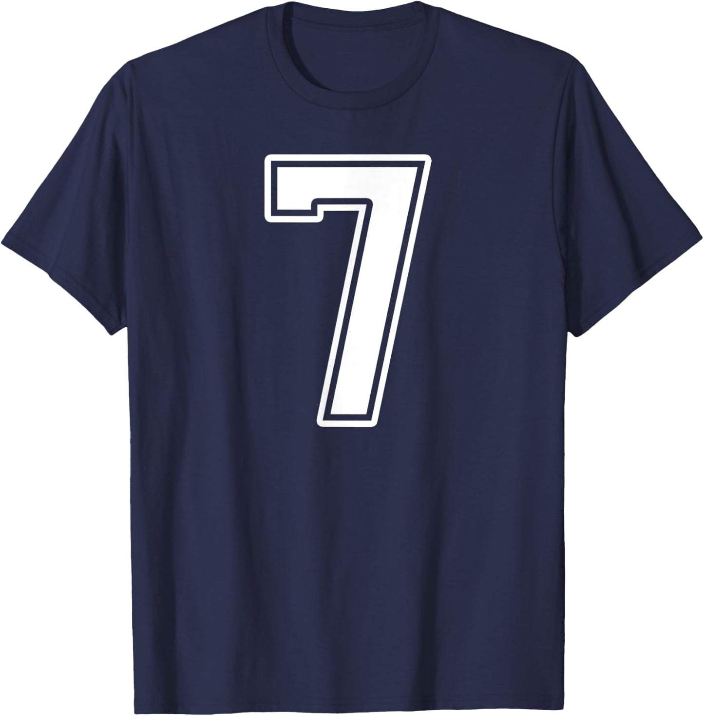 Number 7 Fan Player Jersey Style #7 Men Women Kids T-Shirt - T-Shirt | Navy
