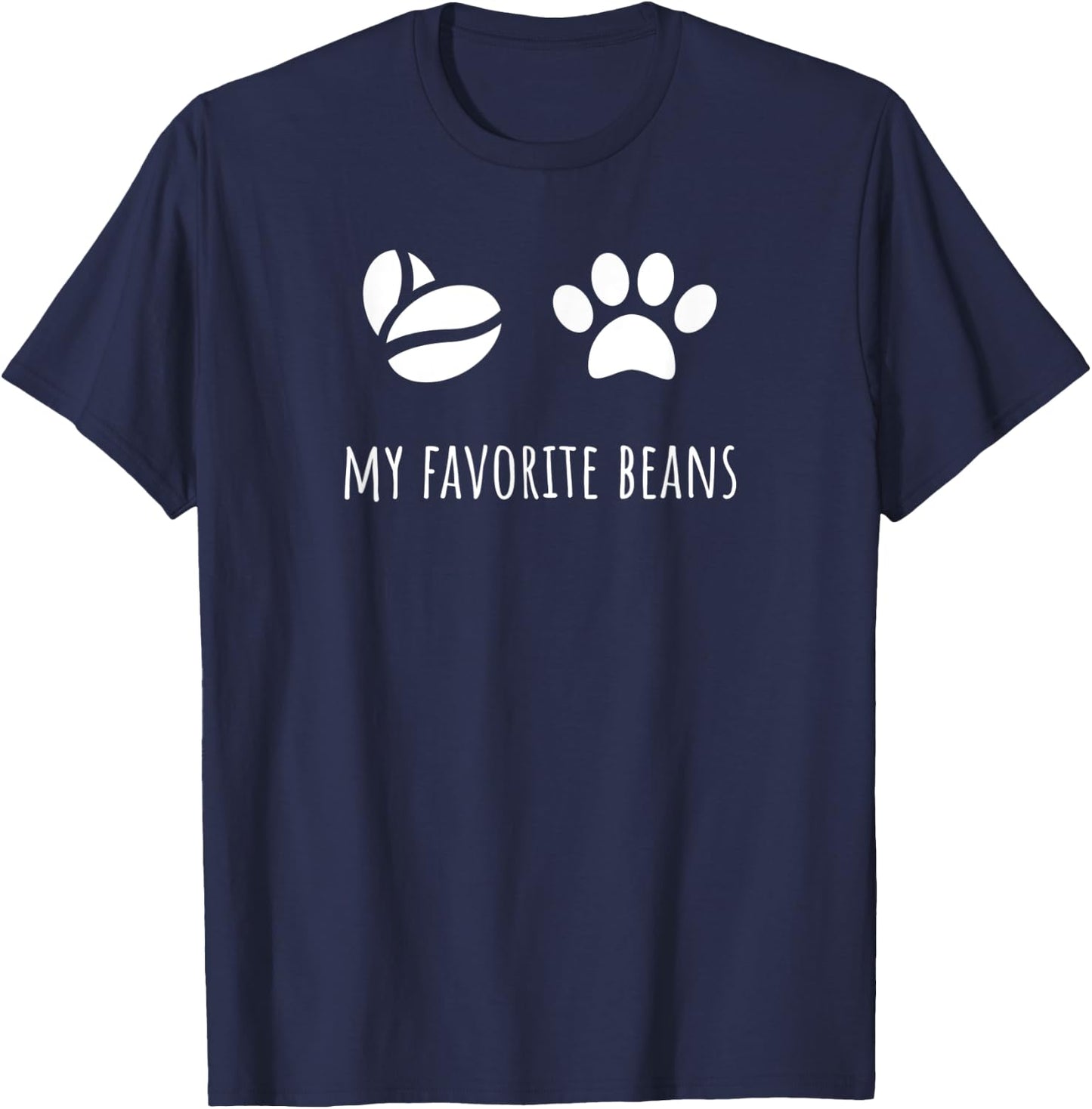 Toe Beans and Coffee Beans, Dog Coffee and Cat Coffee T-Shirt - T-Shirt | Navy