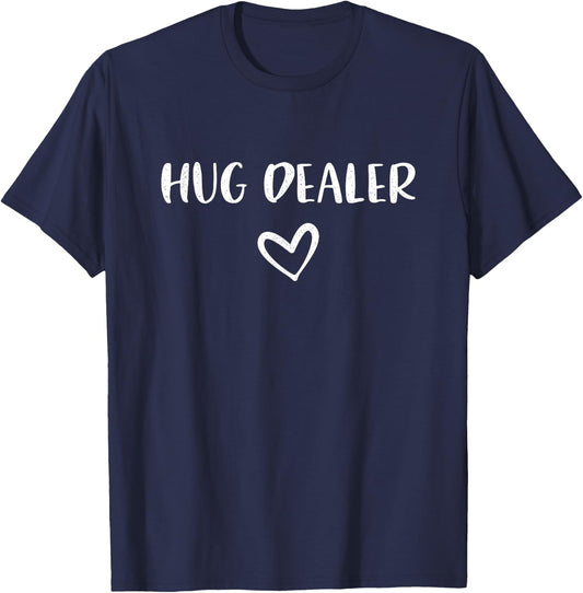 Hug Dealer: Funny Heart T-Shirt - T-Shirt | Navy