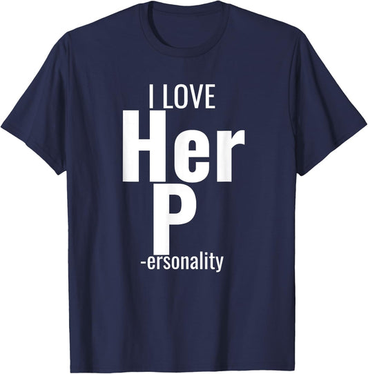 I Love His D- Love Her P- Funny Matching Couples T-Shirt - T-Shirt | Navy