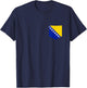 Bosnia & Herzegovina Flag Shirt with Printed Bosnian Pocket T-Shirt - T-Shirt | Navy