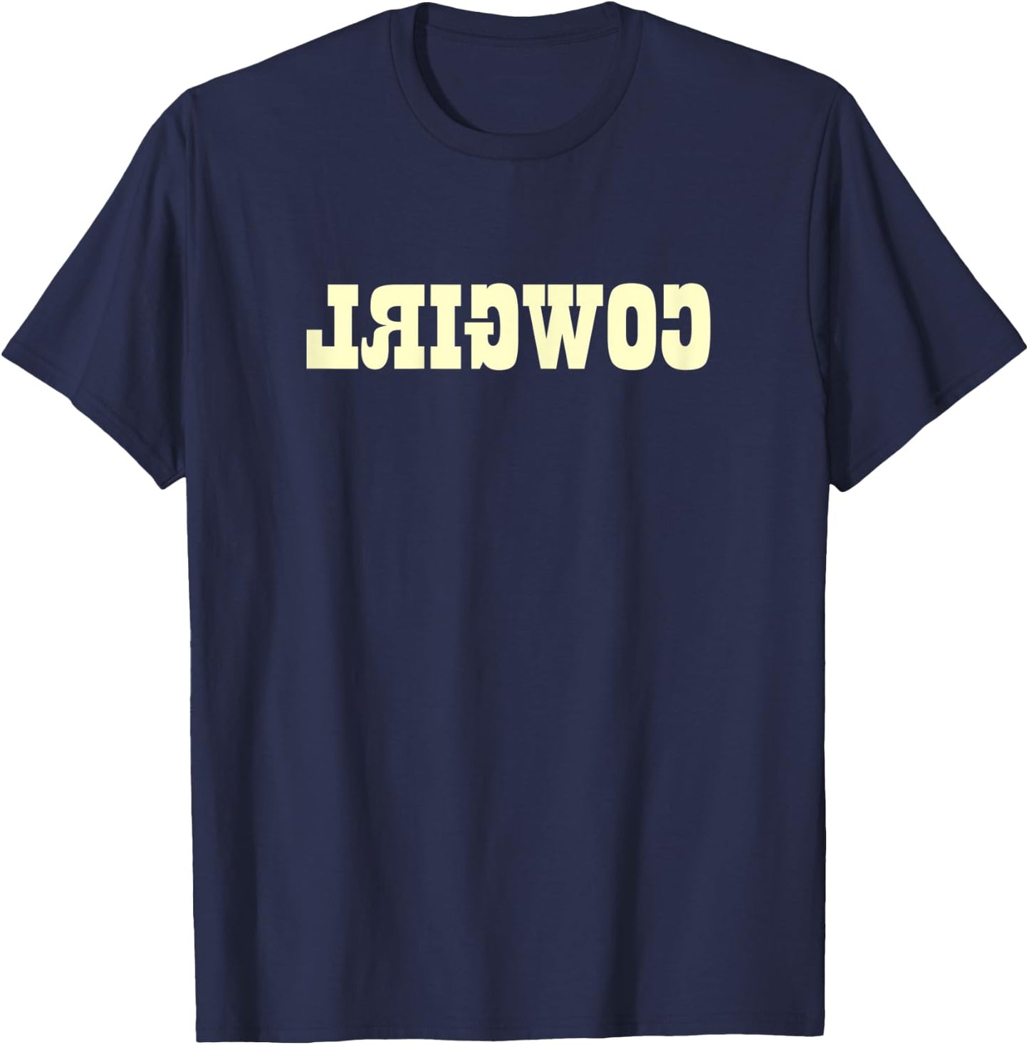 Funny Reverse Cowgirl lrigwoc Brown T-Shirt - T-Shirt | Navy