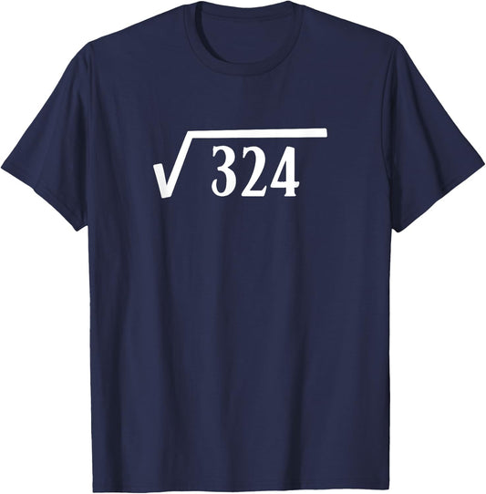 Square Root 18 Year Old Gift Funny Teacher 18th Birthday T-Shirt - T-Shirt | Navy