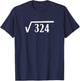Square Root 18 Year Old Gift Funny Teacher 18th Birthday T-Shirt - T-Shirt | Navy