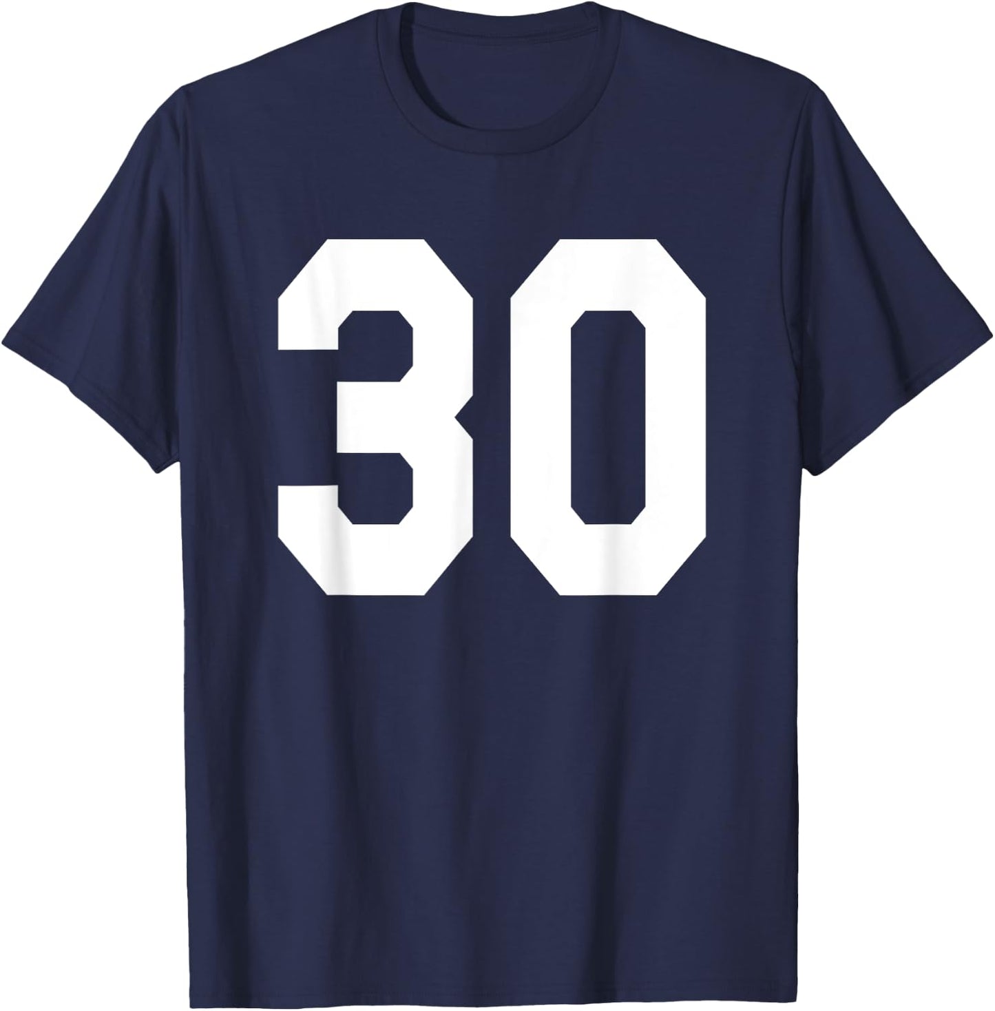 Number 30 Sports Jersey Front and Back Team Player T-Shirt - T-Shirt | Navy