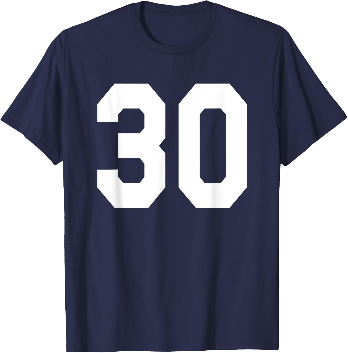 Number 30 Sports Jersey Front and Back Team Player T-Shirt - T-Shirt | Navy