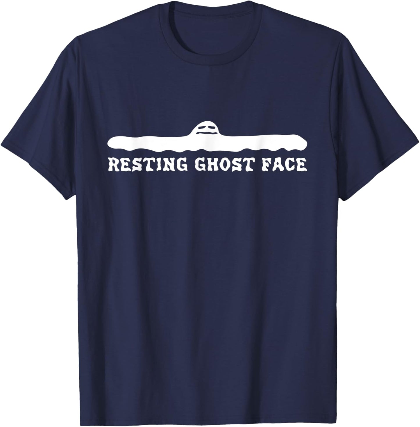 Halloween Scary Resting Ghost Spooky Boo Funny T-Shirt - T-Shirt | Navy