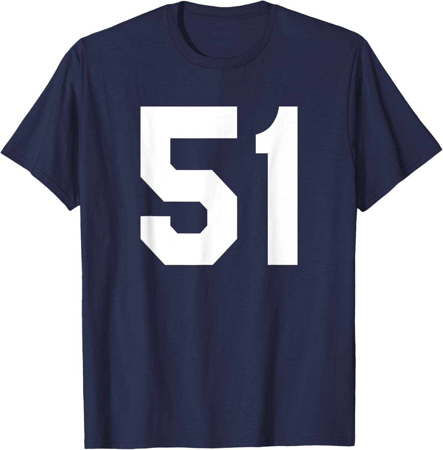Number 51 Sports Jersey Front and Back Team Player T-Shirt - T-Shirt | Navy