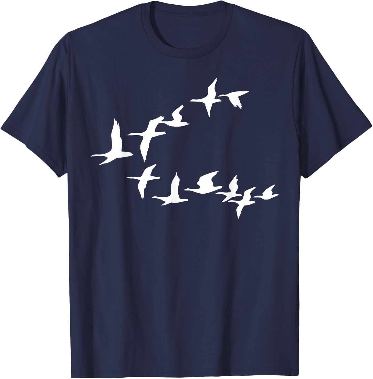 Birds In Flight, V Pattern Flock Of Geese T-Shirt - T-Shirt | Navy